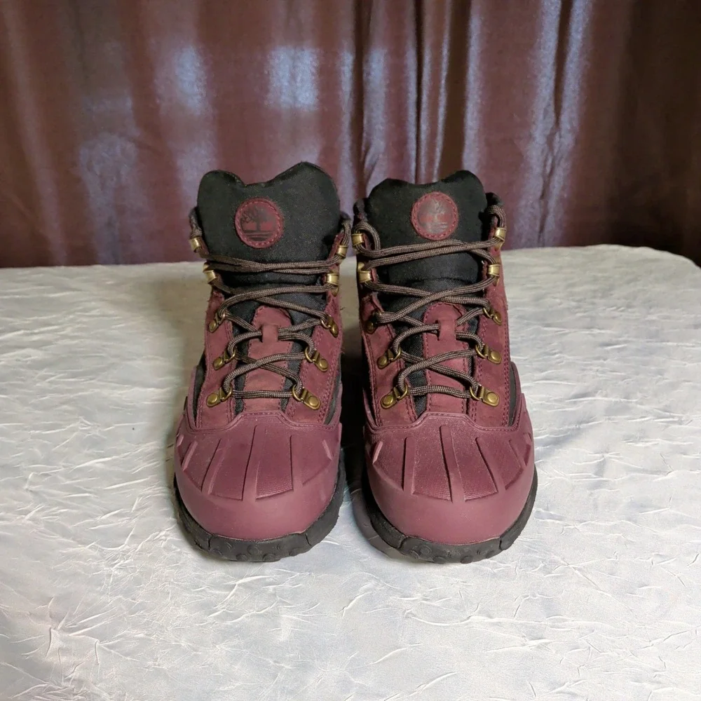 Timberland Converge Boots Boys Size 7 Mid Red Hiking Gorpcore Waterproof WP
